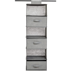 Hanging Closet Organizer, 6-Tier Hanging Shelf Closet Storage Organizer with Removable Drawers