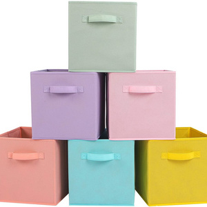 Fabric Storage Bins 6 Pack Fun Colored Durable Storage Cubes with Handles storage organizer box closet organizer