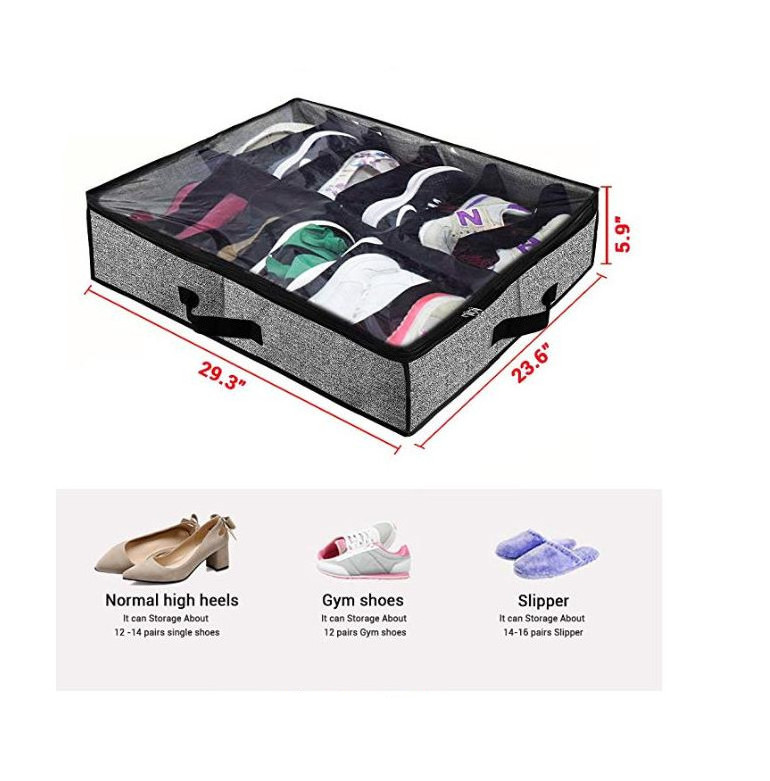 ANQI Set of 2 factory made good quality customized sturdy underbed shoes storage bag and organizer