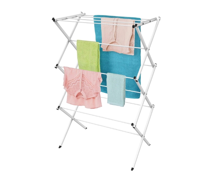 Factory wholesale aluminum strong floor folding hanging clothes rack