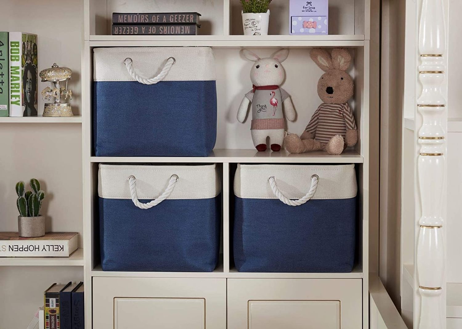 Collapsible fabric cube organizer canvas foldable storage  bins for laundry toys clothes, closet organizer