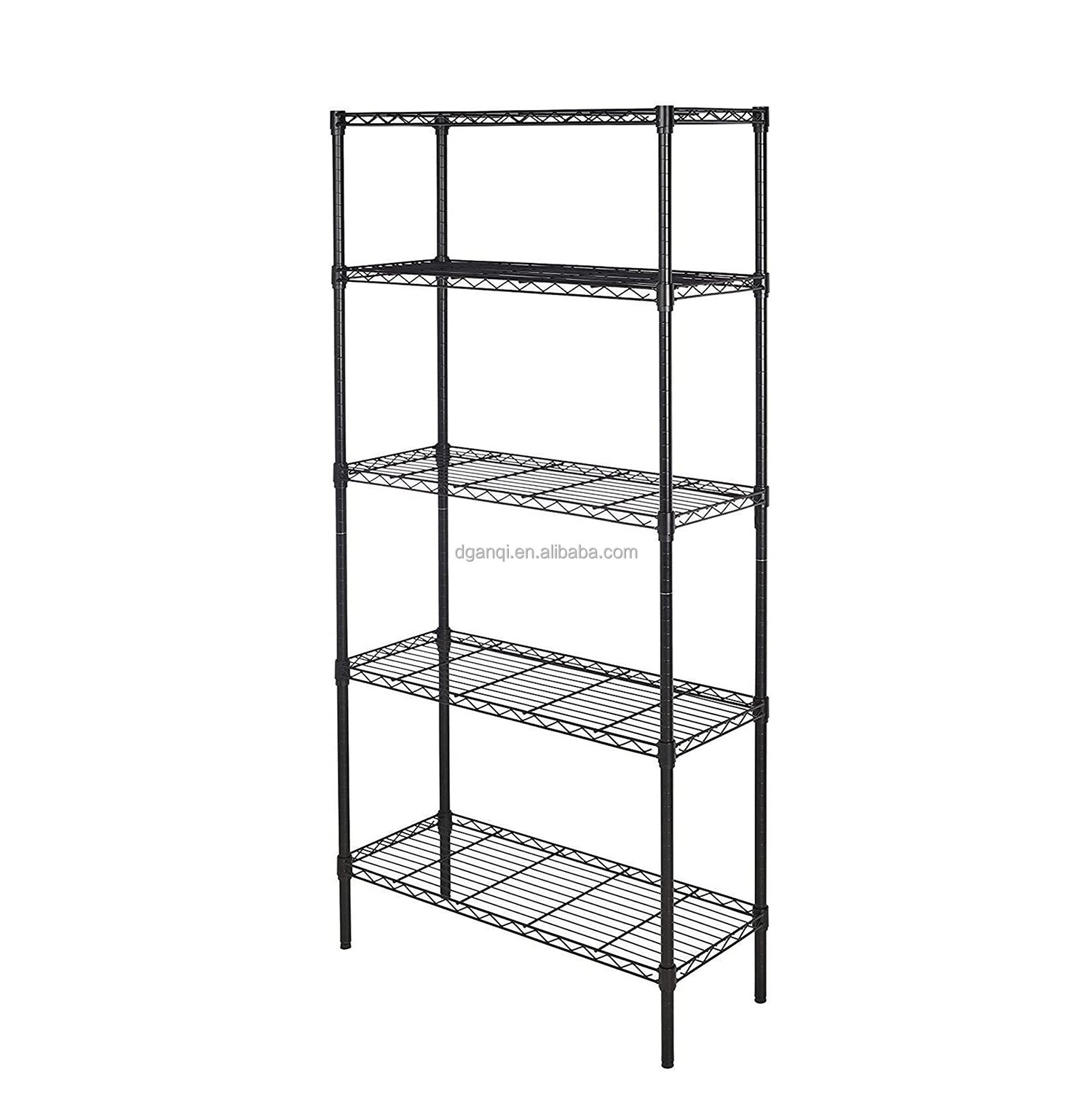 5-Shelf Adjustable Heavy Duty Storage Rack Kitchen Steel Shelf Organizer Wire Rack