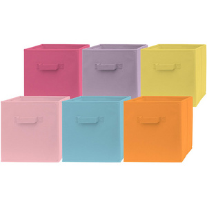 13x13x13 Inch Storage Cubes non woven box Storage Bins Dual Handles Foldable Cube Baskets for Home