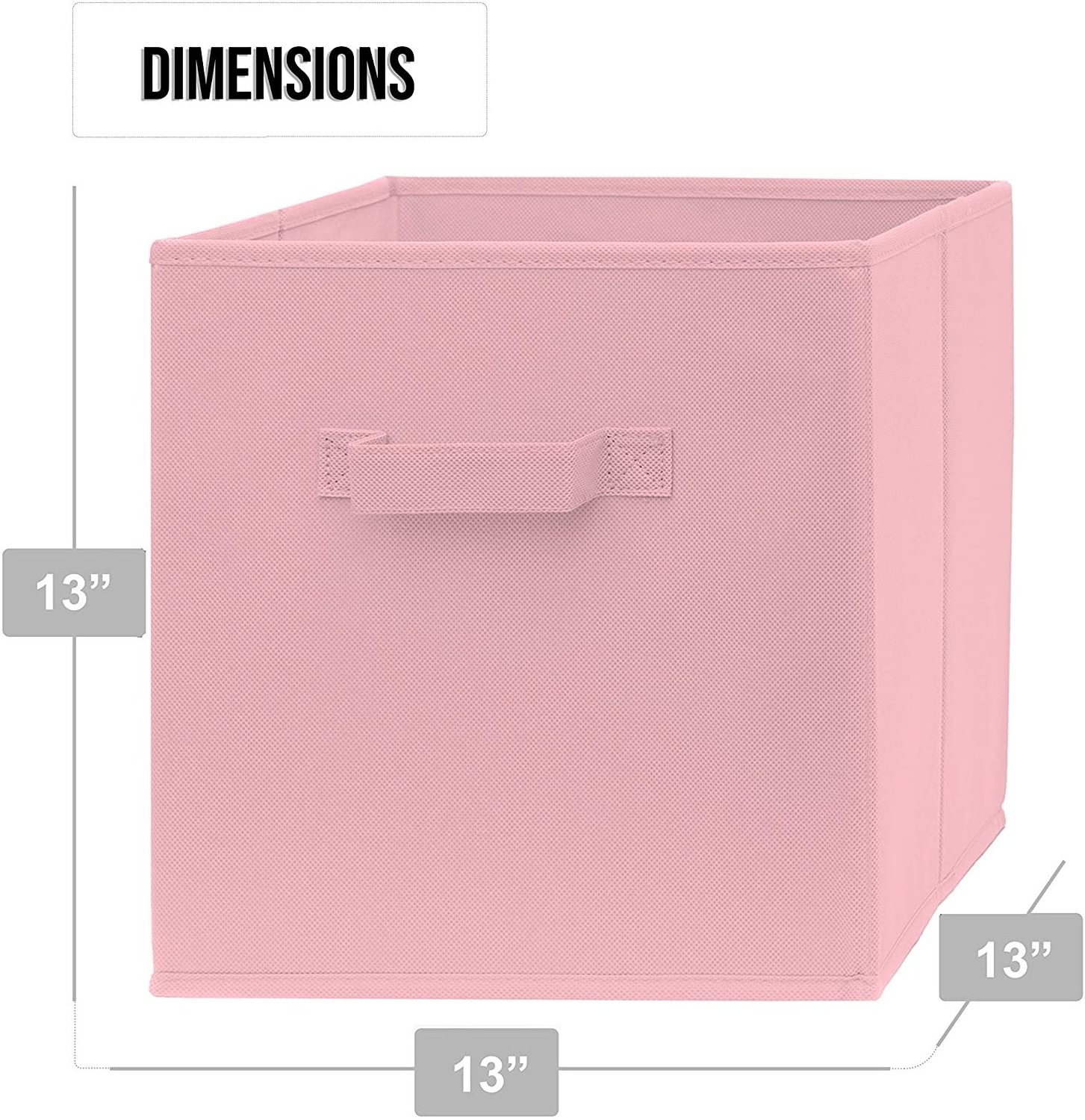 13x13x13 Inch Storage Cubes non woven box Storage Bins Dual Handles Foldable Cube Baskets for Home