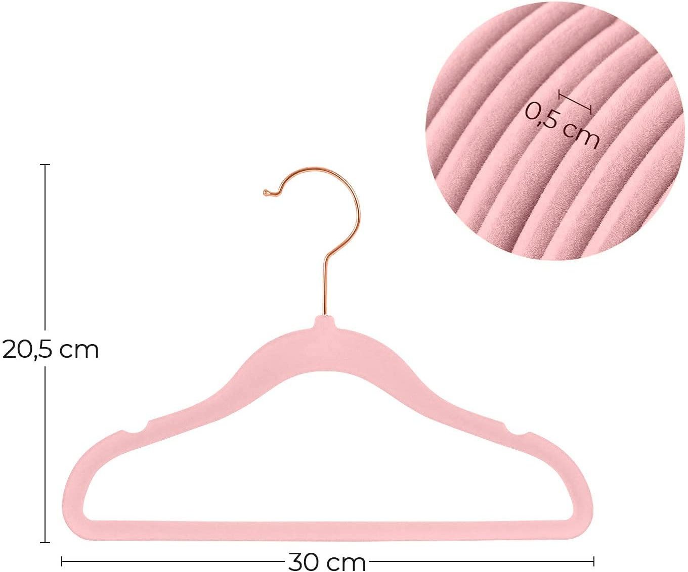 Kids cloth Velvet Hangers Non-Slip Clothes Hangers 50 Pack Hangers Rose Gold Hook  Pink