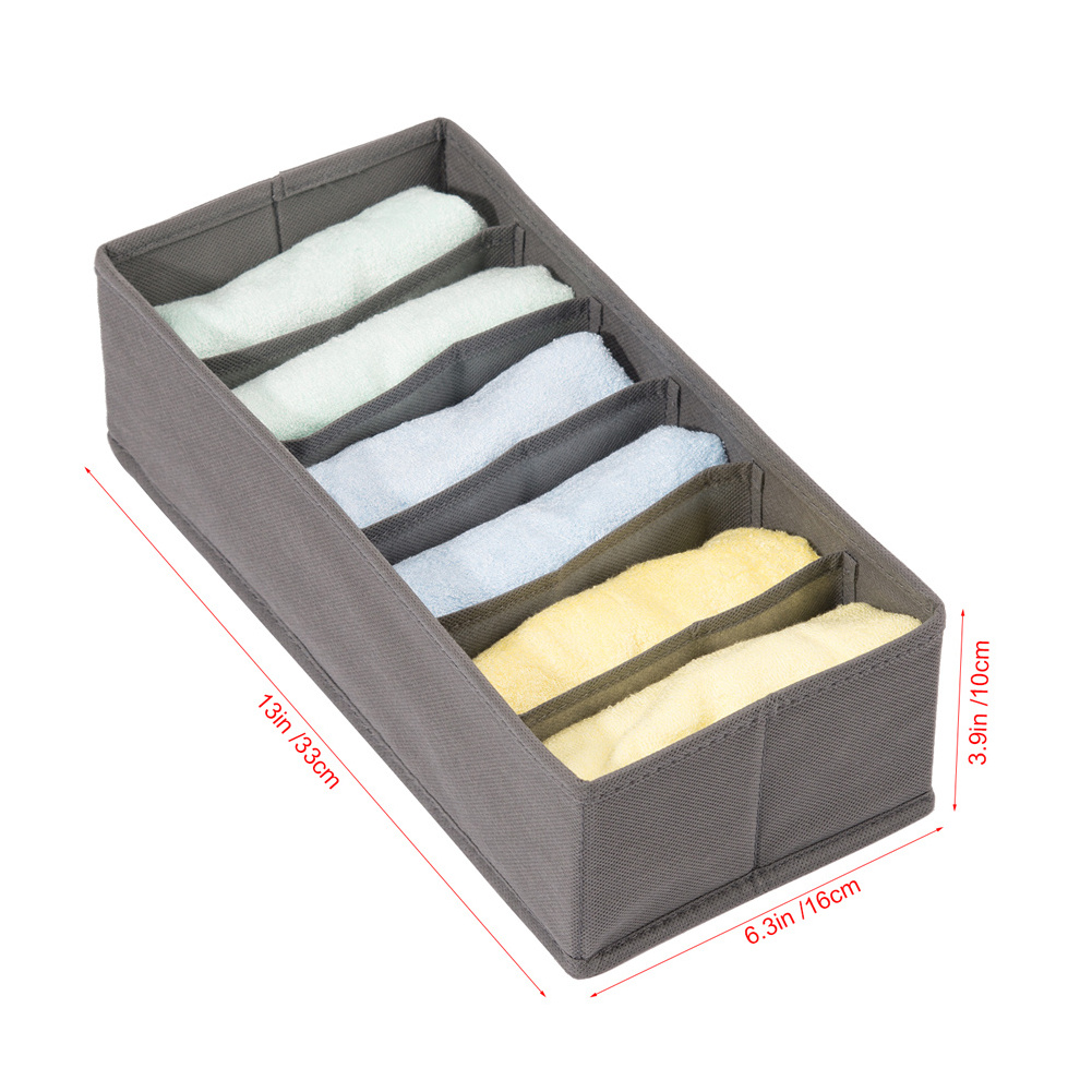 Set of 4 Foldable Drawer Dividers Closet Underwear Organizer Closet Organizers Under Bed Organizer Grey