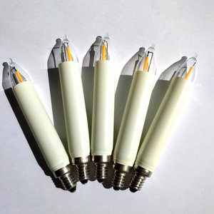 T15 e10 base led filament vertical candle bulb 12V0.5W warm white christmas string light bulb