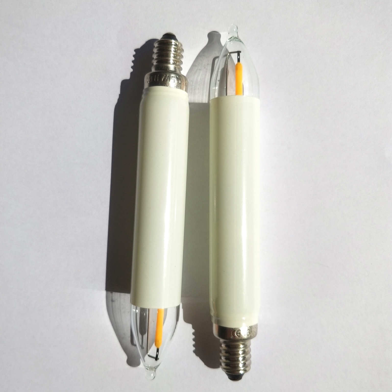 T15 e10 base led filament vertical candle bulb 12V0.5W warm white christmas string light bulb