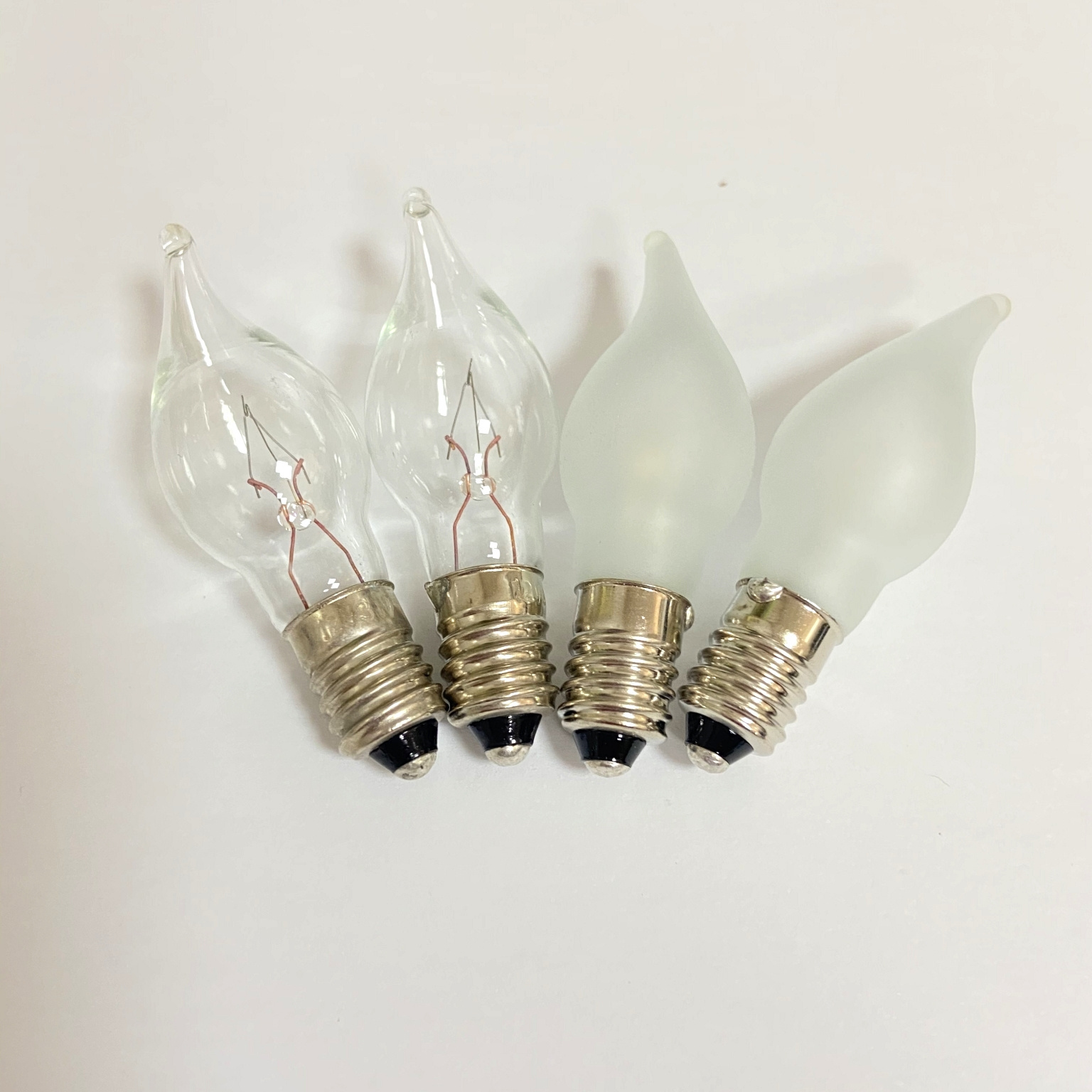 C6 E10 base Christmas decoration candle bulb 8V, 12V, 24V, 34V, 55V transparent glass bulb frosted light candle light