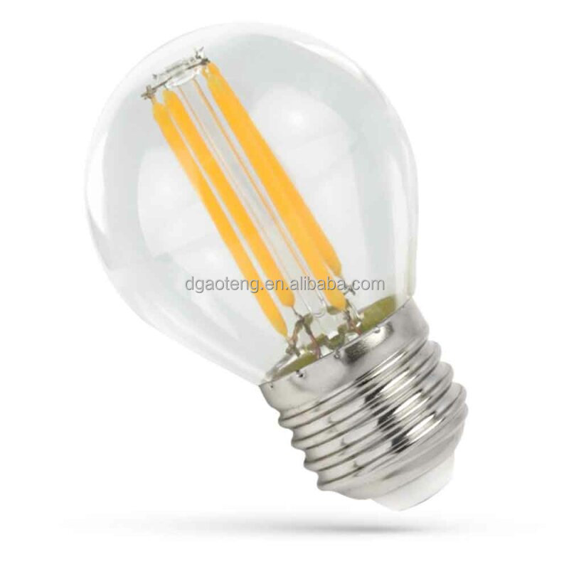 4W G45 Dimmable Candelabra LED Bulb  2700K Warm White 400LM   E14 Base Lamp  G45 Clear Glass Globe Bulb   40W Incandescent Repla