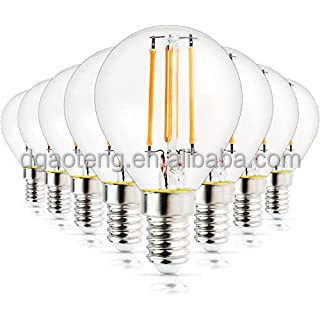 4W G45 Dimmable Candelabra LED Bulb  2700K Warm White 400LM   E14 Base Lamp  G45 Clear Glass Globe Bulb   40W Incandescent Repla