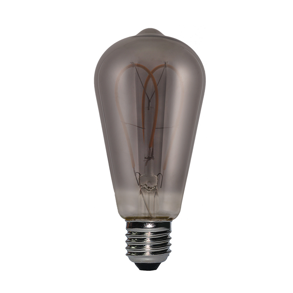 ST64 Edison Retro Style Indoor Lighting Bulb 220V3W E27 Base Cafe Decoration Bulb Flexible LED Filament Bulb 2200K