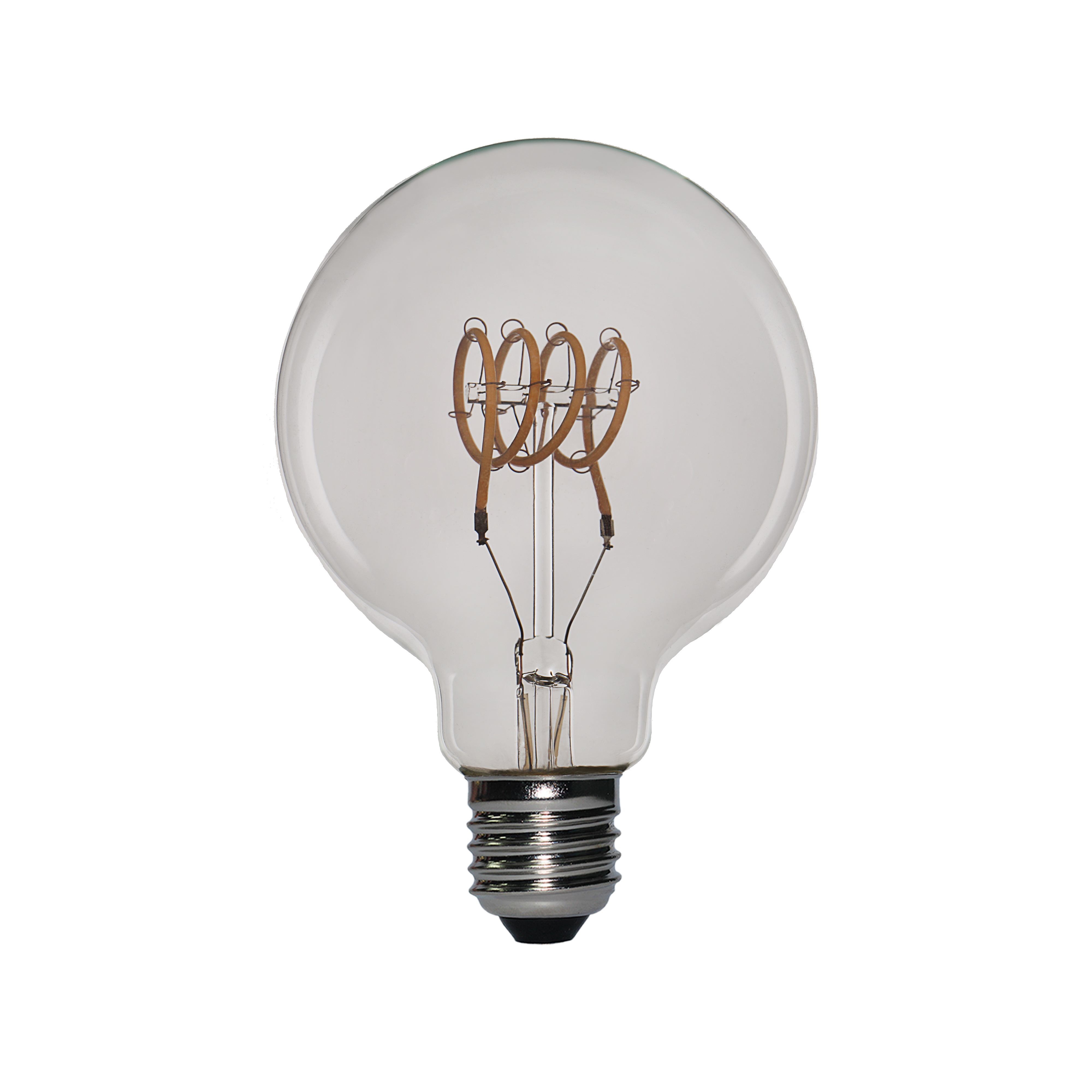 G80 3W Spiral Led Filament Light  25 Watt Edison Bulb Equivalent  Globe Bulb Amber Glass E26/E27 Base  Super Warm White 2200K  D