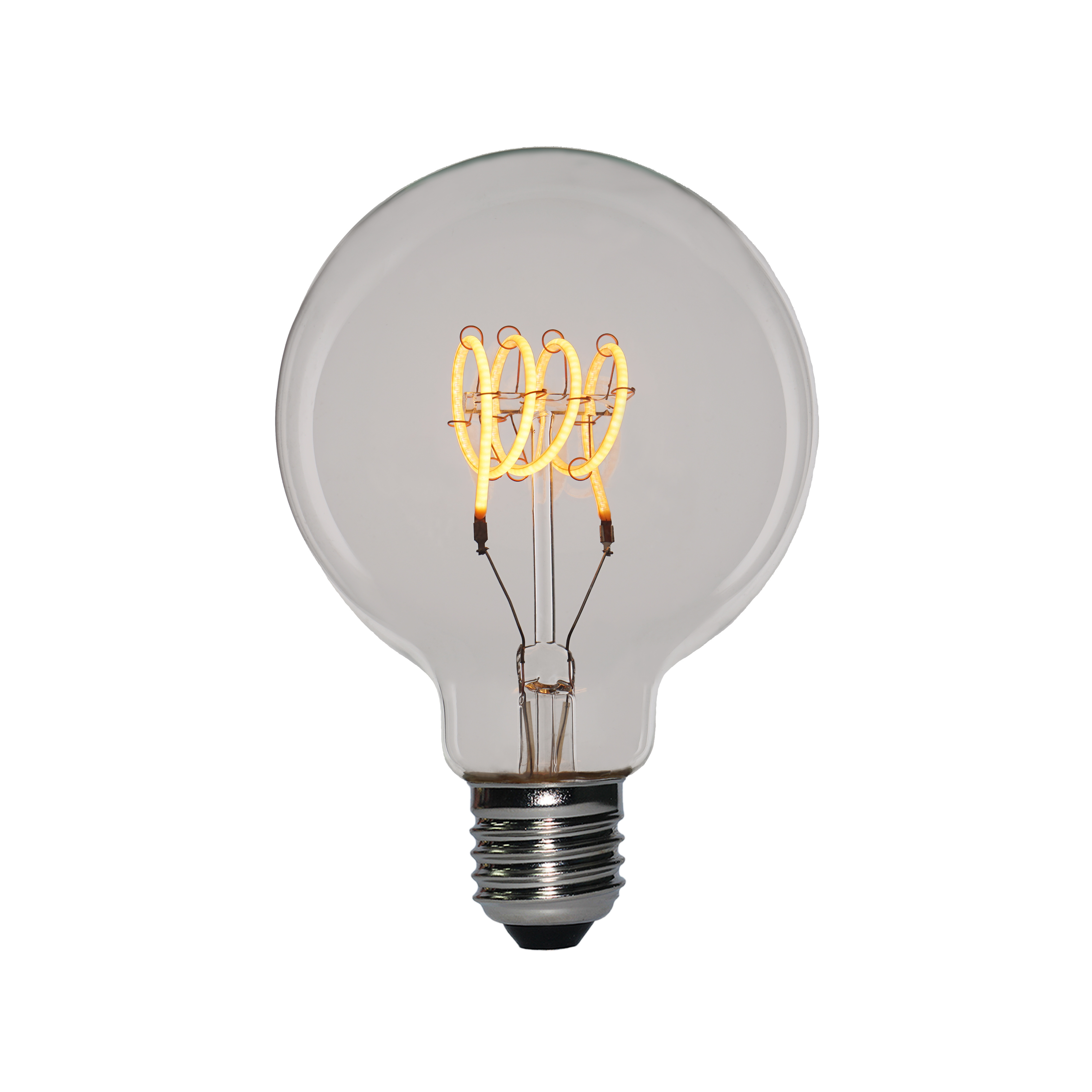 G80 3W Spiral Led Filament Light  25 Watt Edison Bulb Equivalent  Globe Bulb Amber Glass E26/E27 Base  Super Warm White 2200K  D