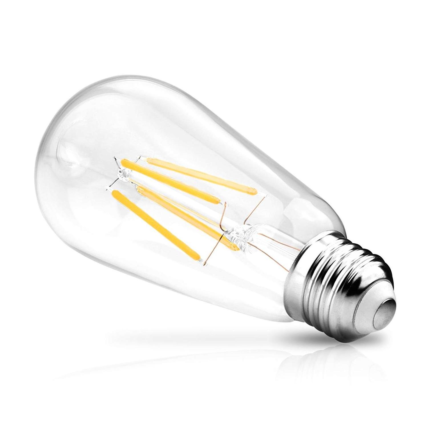 ST64 LED Edison Incandescent Light Bulbs E26  E27 Base Dimmable Decorative Antique Filament Light Bulbs