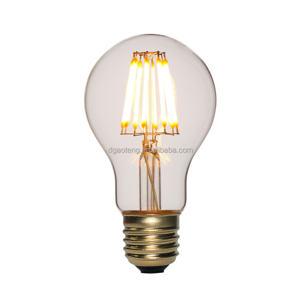 New products led lights A60 LED filament bulb A19 LED filament bulb dimmable