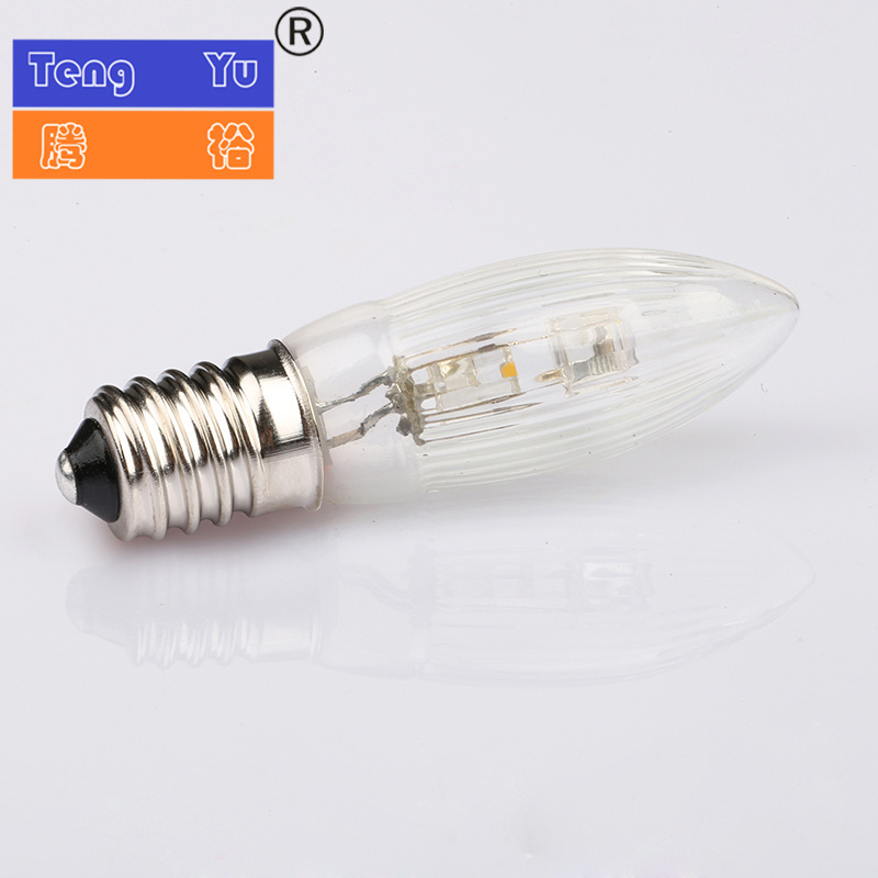 C6 e10 olive shaped candle bridge bulb 8V, 12V, 34V, 55V0.2W Christmas tree string lights replacement bulb