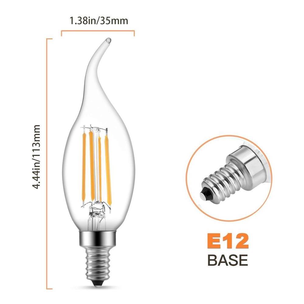 Dimmable/Non-dimmable C35 LED 4W filament bulb Led long filament bulbs 4W e14 socket Edison led light bulb