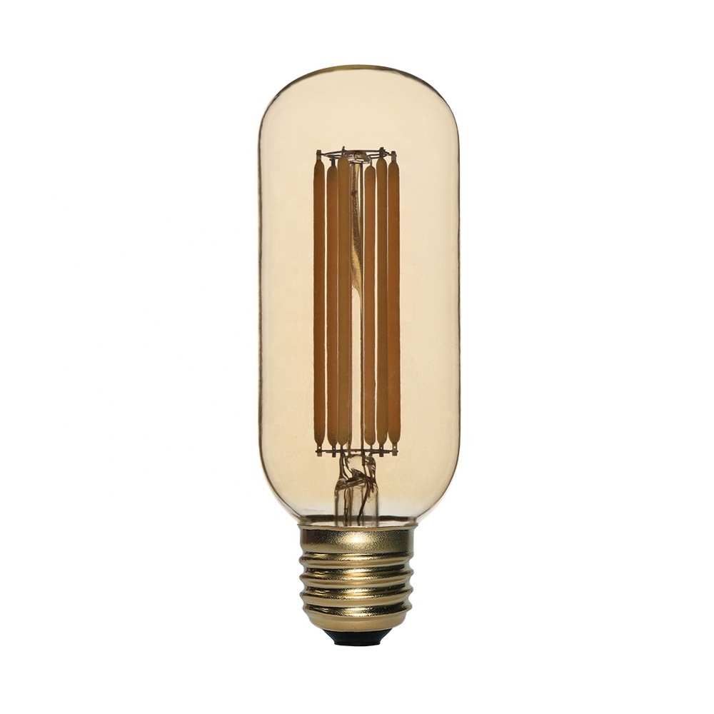 T45 E27 base Edison LED 6W flexible filament bulb 2700K warm white light 60W equivalent dimmable interior decoration bulb