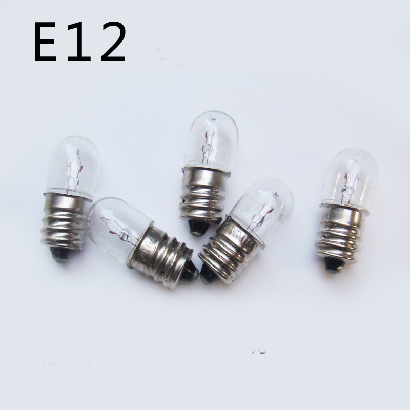 E12 Indicator Light Bulb 18V 24V 28V 0.11A 30V 2W Small Bulb 12mm Lamp Bead for Machine tool equipment vessel Lighting