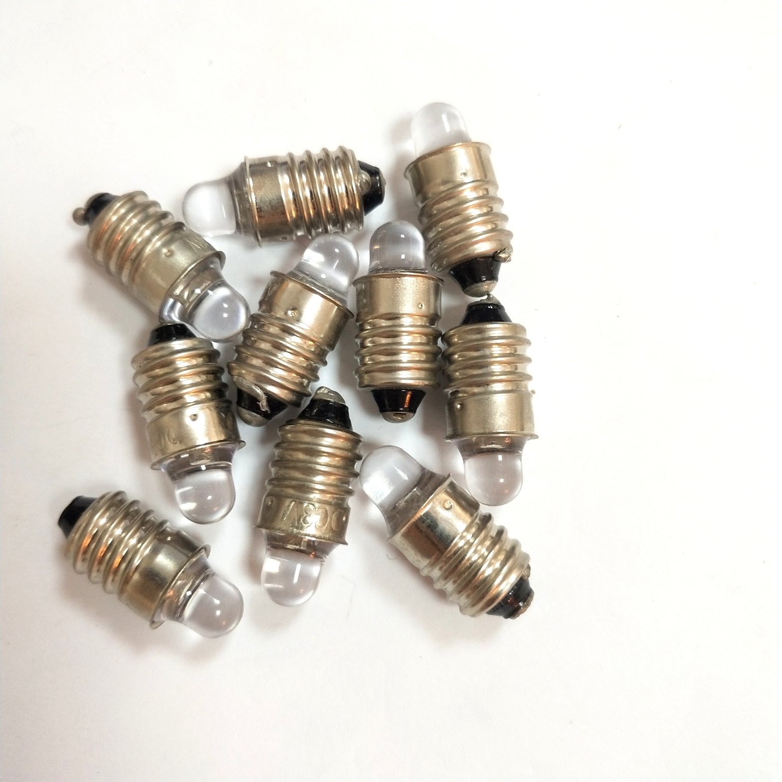 T9X23mm mini flashlight replacement bulb DC3V warm white light e10 spiral base medical led