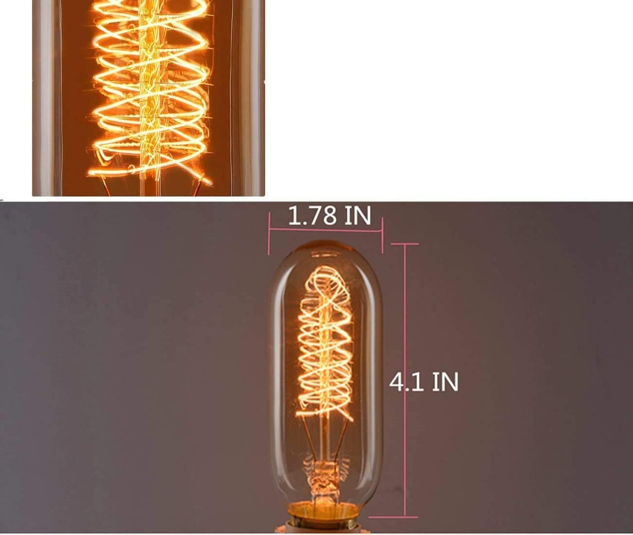 T45 E27 Retro Tubular Bulb 220V40W Edison Warm White Light Indoor Lighting Decorative Bulb