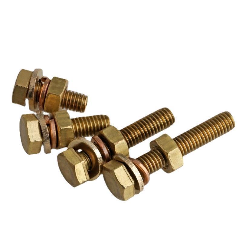 High quality  m4 Brass Combination of hex bolt with nut and washer