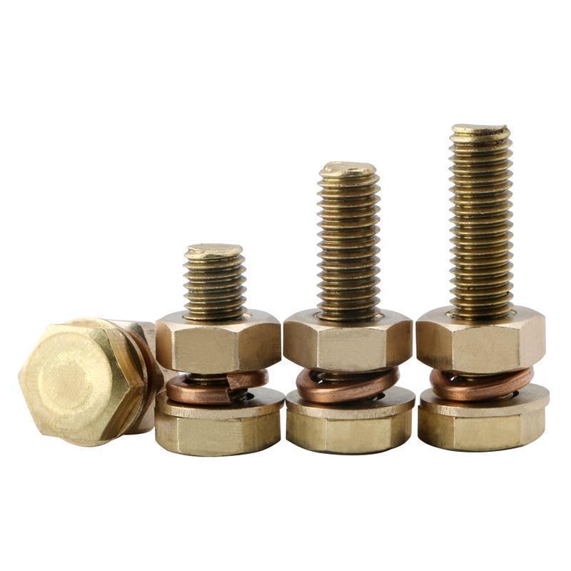 High quality  m4 Brass Combination of hex bolt with nut and washer