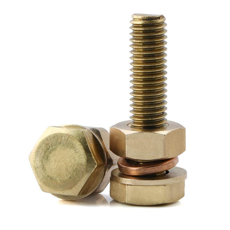 High quality  m4 Brass Combination of hex bolt with nut and washer