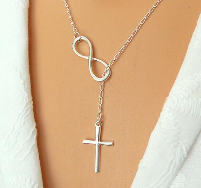 Hot Selling Products Lucky Number 8 Cross Stainless steel Necklace Choker Jewelry For Women