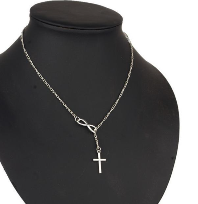 Hot Selling Products Lucky Number 8 Cross Stainless steel Necklace Choker Jewelry For Women