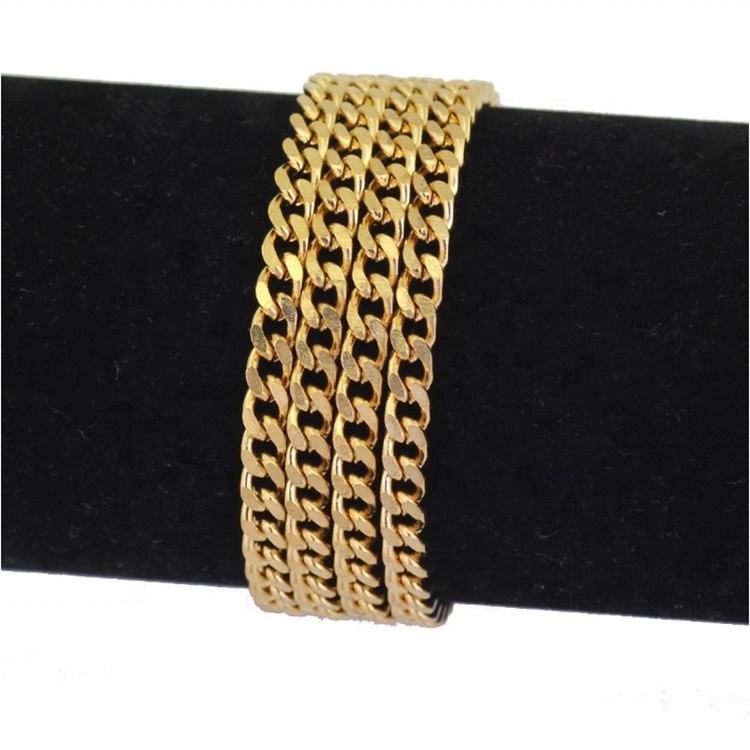 Hot-Sale Hip Hop Cuban Curb Link Mens Miami Stainless Steel Chain Necklace Cuban Link Gold Chain