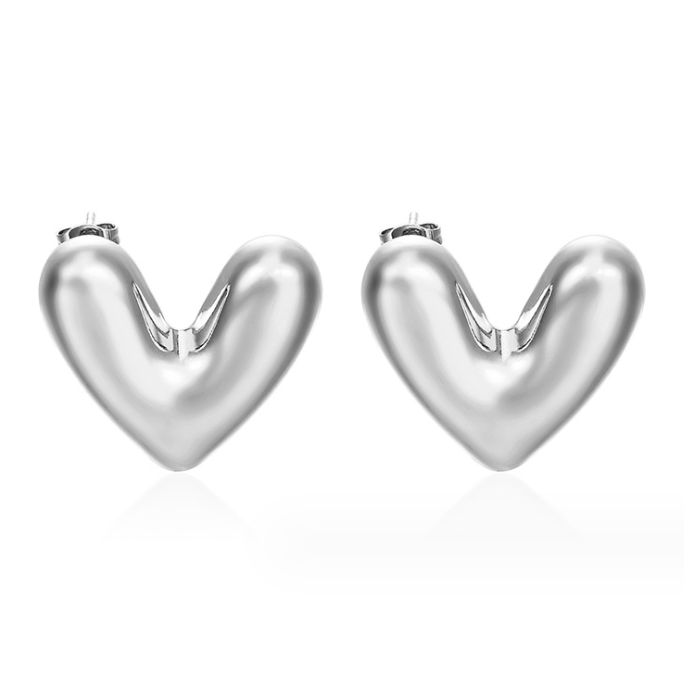 European And American Fashion Love Stainless Steel Hollow Earrings Fashion Niche Design High-Grade 18K Women's Jewelry Earrings