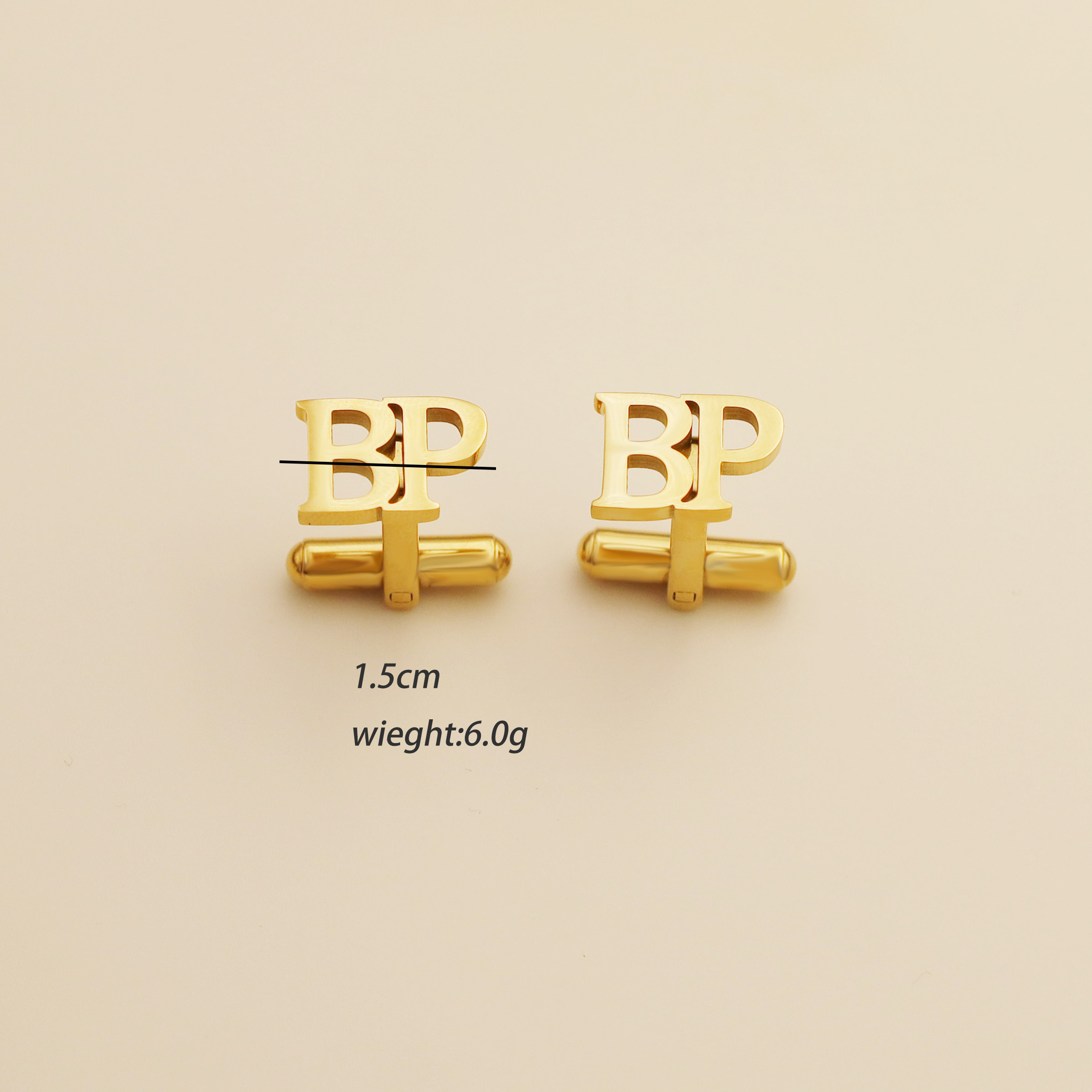 2023 Fine Jewelry Carved Pattern Cufflinks Stainless Steel 18K Gold Plated Men's Wedding cufflinks Tie Clip Men's Cufflinks