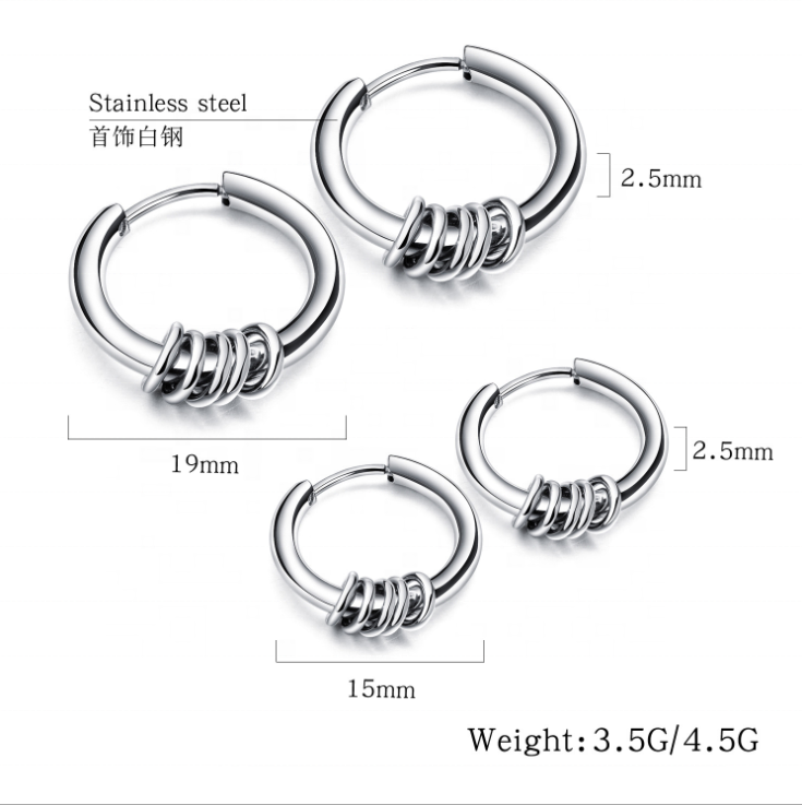 Cheapest Factory Price Hoop Stainless Steel Men Earrings