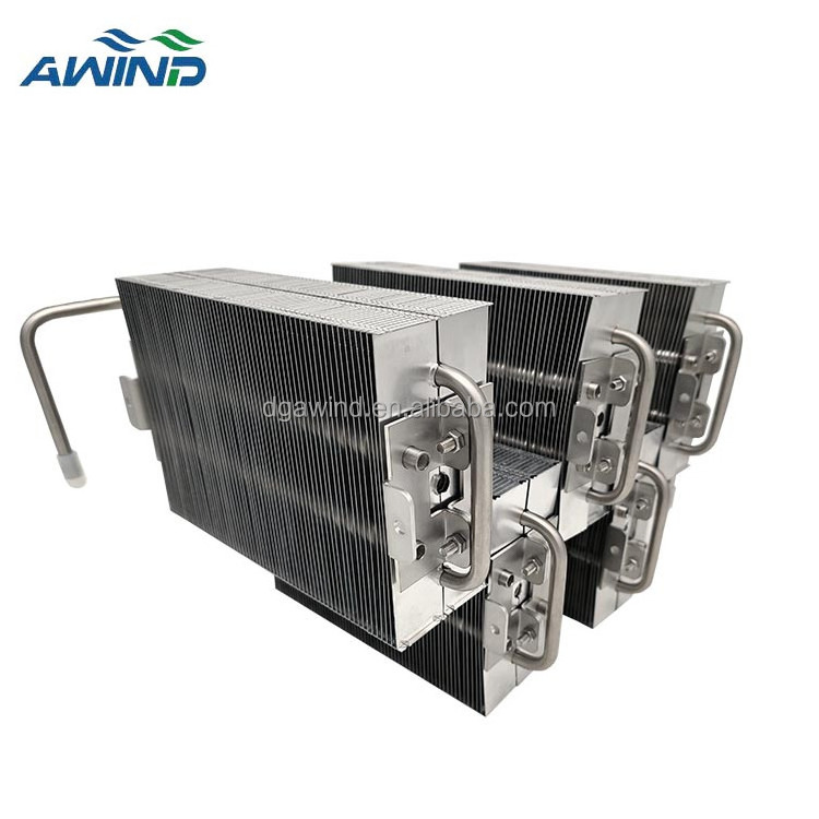 Stainless steel heat sink fanless walter cooler 320mm water cooling plate welded counterflow tubular heat exchanger