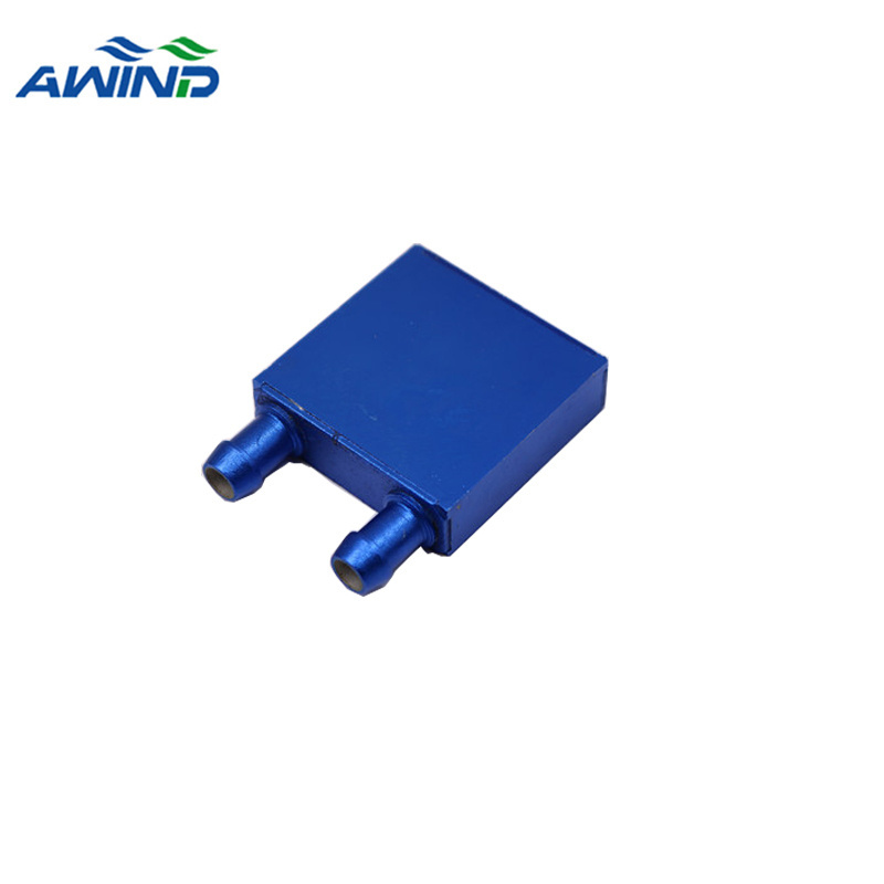 OEM custom brazing aluminum copper water cooling heat sink aio 40x40 cpu blue liquid cooler block aluminium 3060 waterblock 50mm