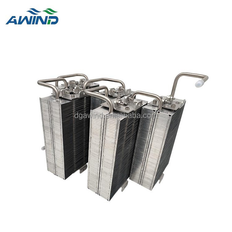 Stainless steel heat sink fanless walter cooler 320mm water cooling plate welded counterflow tubular heat exchanger