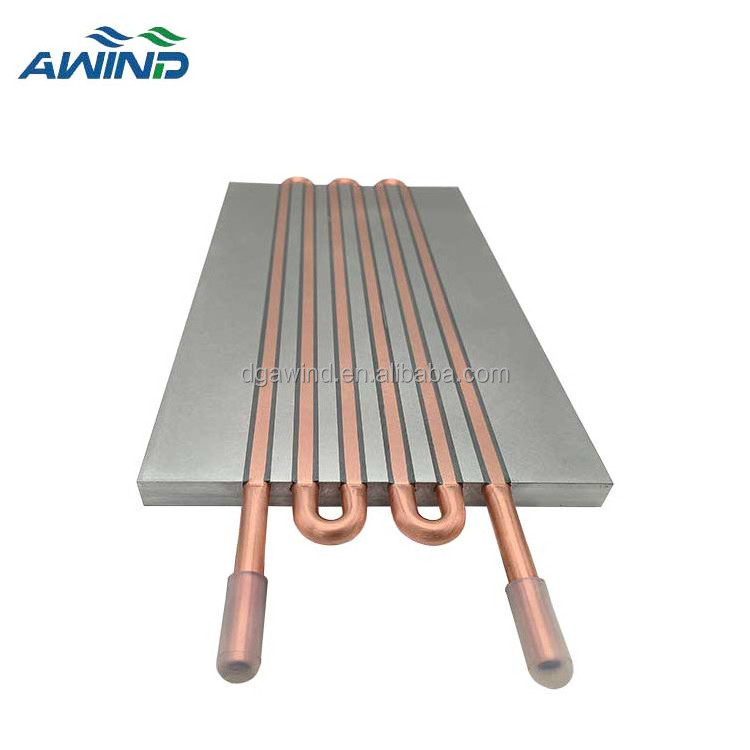 Laser devices high power liquid cooling cold plate with custom copper heat pipe al6061 aluminum profile water cool heatsink tube