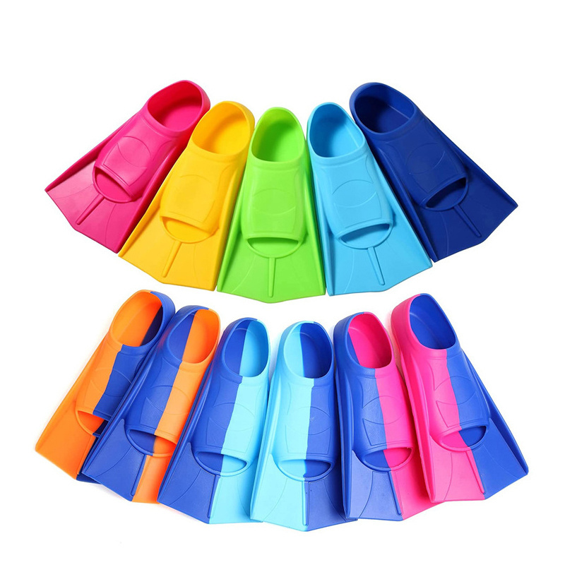 Custom Logo Short Swimming Fins Silicone,Professional Scuba Diving Fins,Adult Kids Swimming Fins