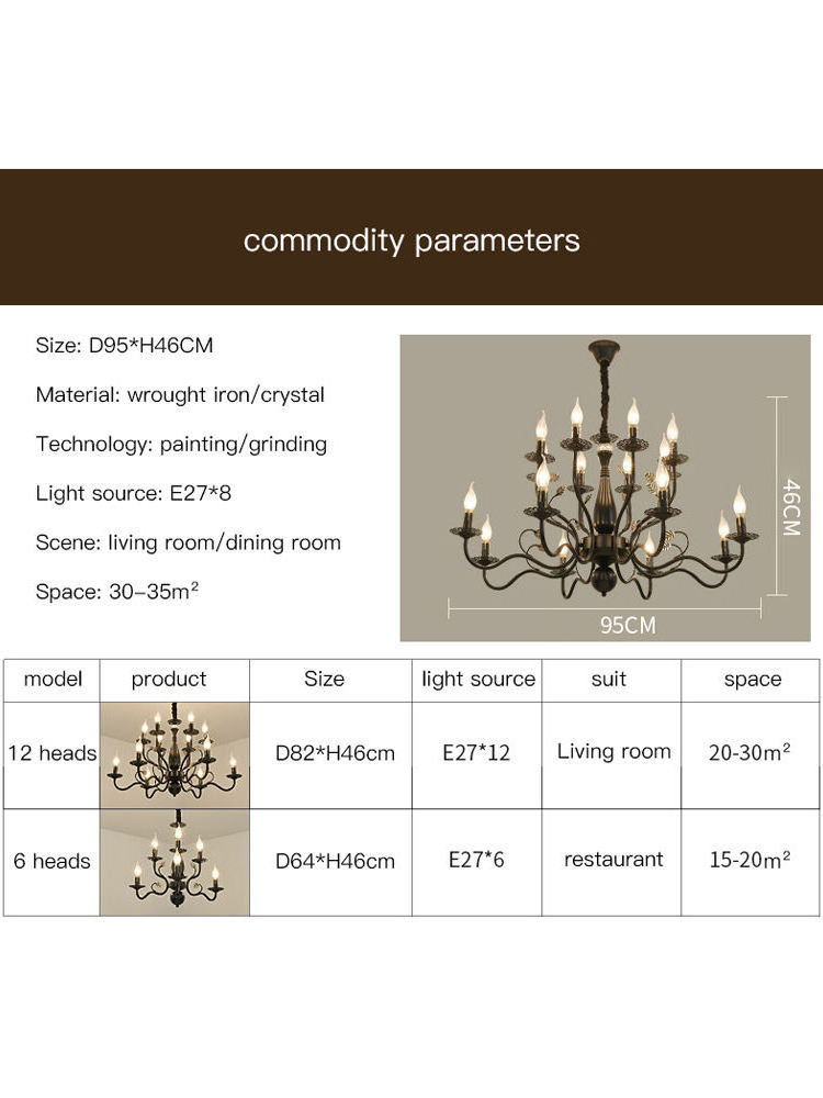 Good Quality Adjustable Light Lantern Study Cement Chandelier Modern