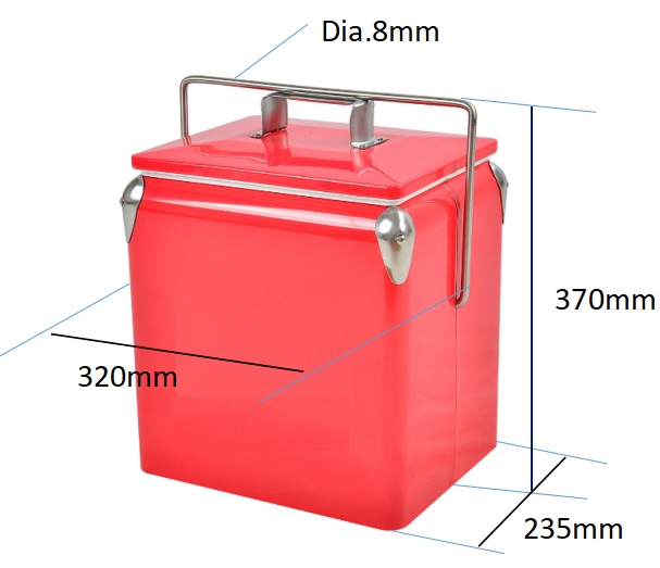 13L Cooler Box vintage cooler bag ice metal box wine cooler rolling chiller promotional gift wine fridge  top seller