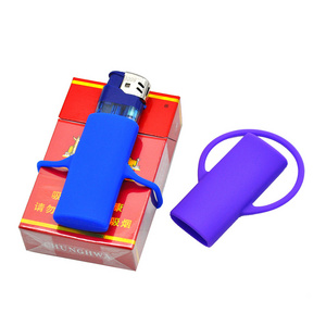 Custom Logo Soft Silicone Portable Lighter Cover Cigarette Lighter Holder Creative Lighter Sleeve