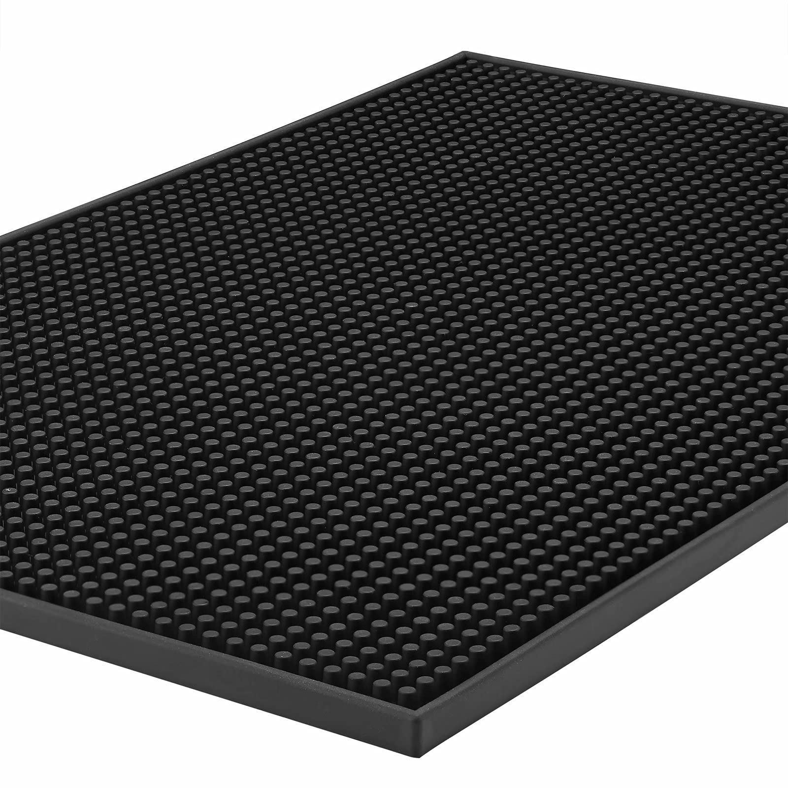 Soft PVC Bar Mat 17.72IN x 11.81IN Premium 0.39 Thick Coffee Bar Spill Service Mats for Coffee Bar Restaurants