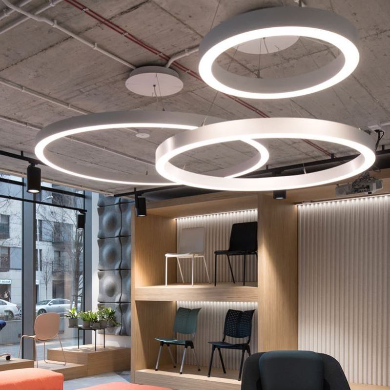 Circular Pendant LED Ring Light Round LED Aluminum Profile Extrusion LED Channel For Office Lightings