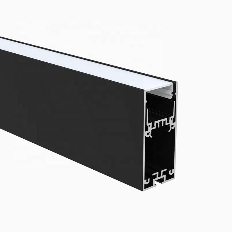 Big Size Linear Profile 35*75mm Wide Gold Black Finish Led Profile Suspended Aluminium Profile For Ceiling Lighting