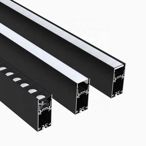 Big Size Linear Profile 35*75mm Wide Gold Black Finish Led Profile Suspended Aluminium Profile For Ceiling Lighting