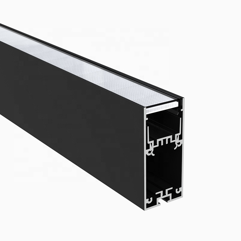 Big Size Linear Profile 35*75mm Wide Gold Black Finish Led Profile Suspended Aluminium Profile For Ceiling Lighting