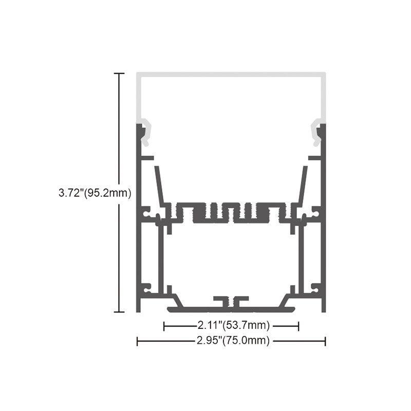 Suspended Aluminum Tube Light Housing Wall Aluminum LED Profile Under Cabinet Light Cover