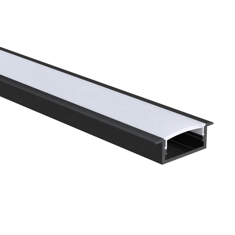 System Recessed Aluminium Holder Diffuser Mounting Extrusion Strip Light LED Channel Black